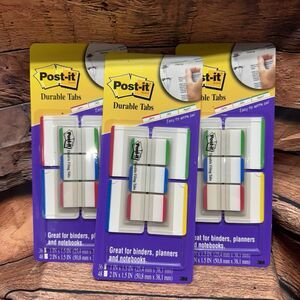 3M Post It Durable Tabs 3 Packs Of 36 - 1x1.5 & 48 2x1.5 Notebook Planner Binder